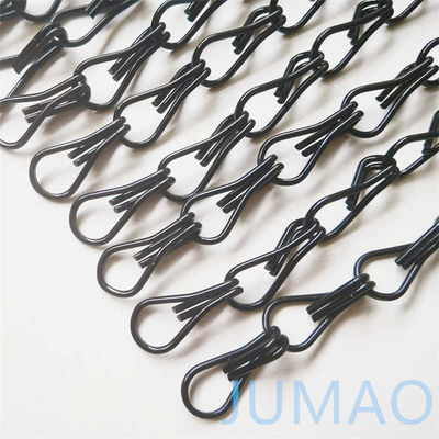 सजावटी ब्लैक मेटल चेन लिंक पर्दे फ्लाई स्क्रीन आउटडोर