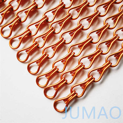 वाणिज्यिक नारंगी चेन लिंक फ्लाई पर्दे की बाड़ लहरदार खिड़की स्क्रीन